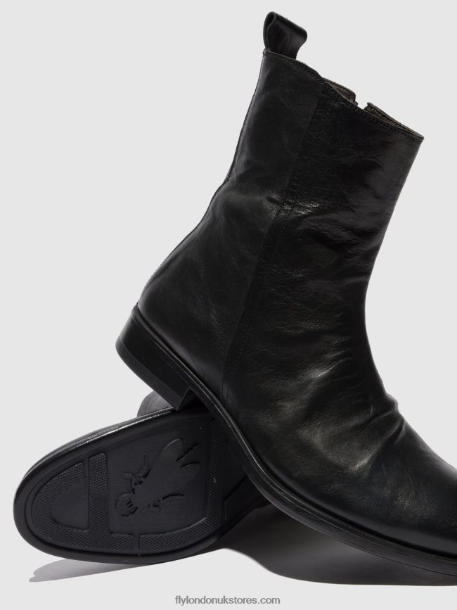 Chelsea Ankle Boots MELV797 Men Fly London 4V24RT804 ESTIGMA (VEGETAL) BLACK