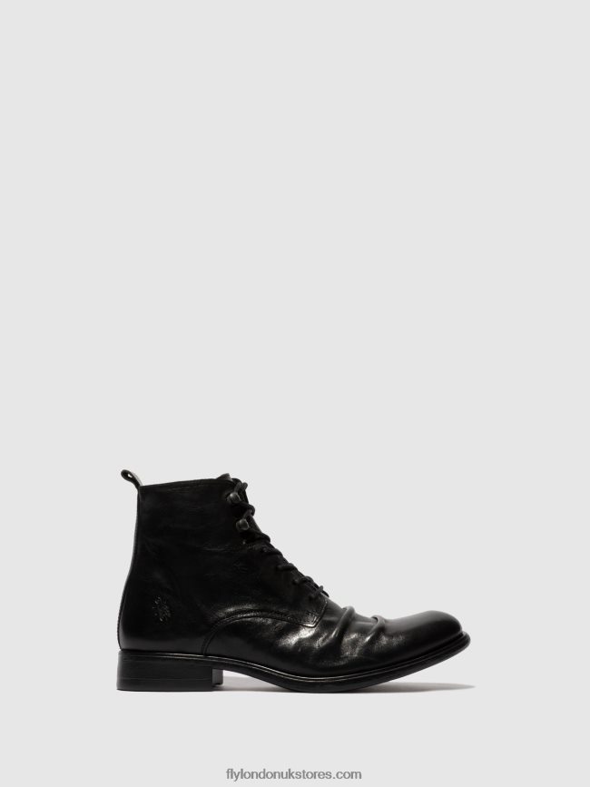 Lace-up Ankle Boots MYKE660 Men Fly London 4V24RT815 ESTIGMA(VEGETAL) BLACK