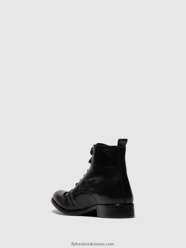 Lace-up Ankle Boots MYKE660 Men Fly London 4V24RT815 ESTIGMA(VEGETAL) BLACK