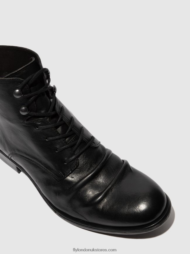 Lace-up Ankle Boots MYKE660 Men Fly London 4V24RT815 ESTIGMA(VEGETAL) BLACK