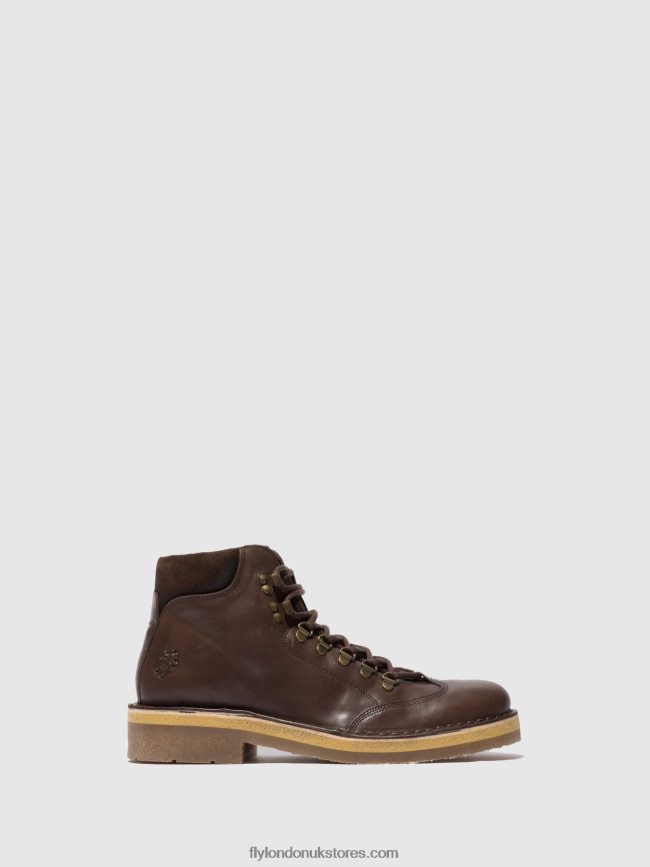 Lace-up Ankle Boots REUS075 Men Fly London 4V24RT806 ECO/OILSUEDE (VEGETAL) MOCCA