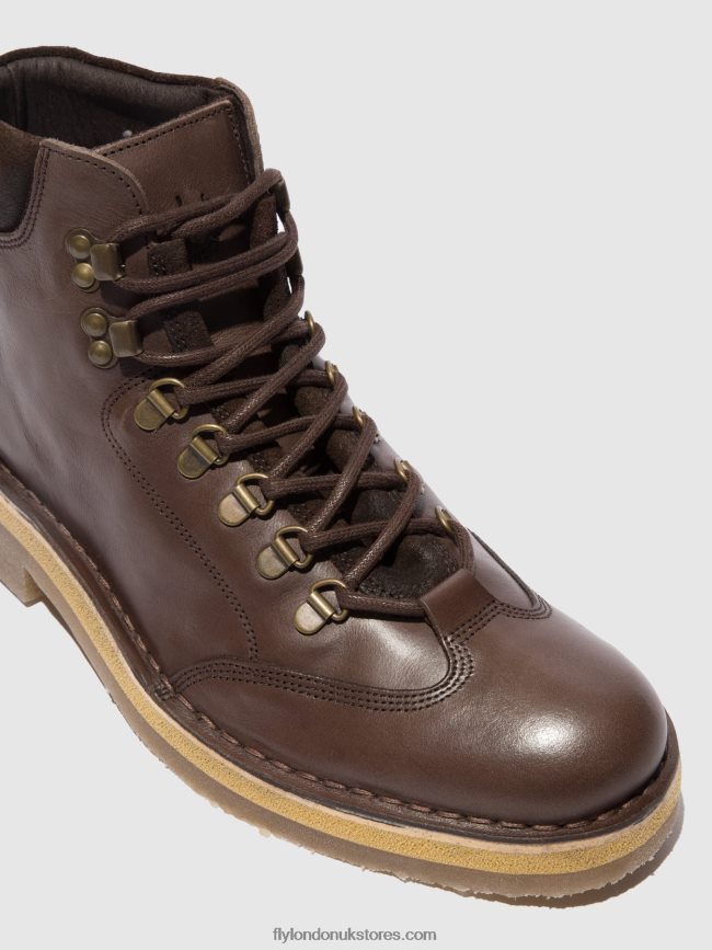 Lace-up Ankle Boots REUS075 Men Fly London 4V24RT806 ECO/OILSUEDE (VEGETAL) MOCCA