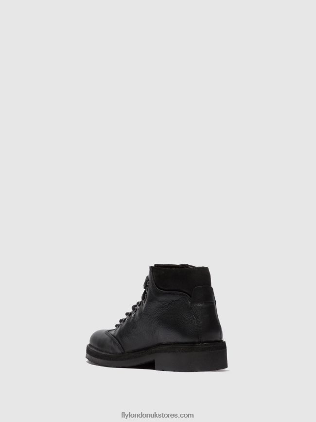 Lace-up Ankle Boots REUS075 Men Fly London 4V24RT808 BIO/OILSUEDE (VEGETAL) BLACK
