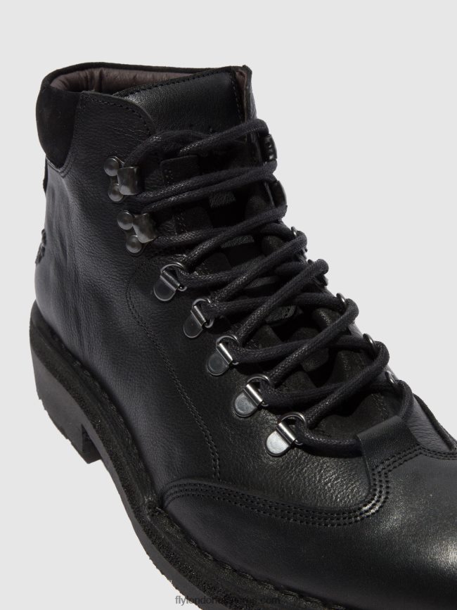 Lace-up Ankle Boots REUS075 Men Fly London 4V24RT808 BIO/OILSUEDE (VEGETAL) BLACK