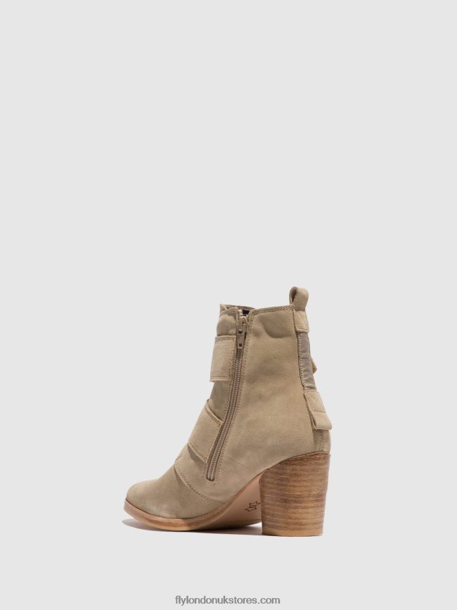 Buckle Ankle Boots ARIA827 Women Fly London 4V24RT240 SUEDE CREME