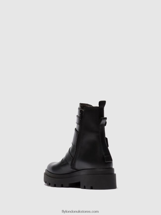 Buckle Ankle Boots JEDA817 Women Fly London 4V24RT241 NAPPA BLACK