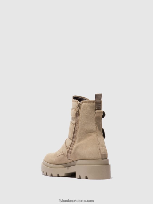 Buckle Ankle Boots JEDA817 Women Fly London 4V24RT242 SUEDE CREME