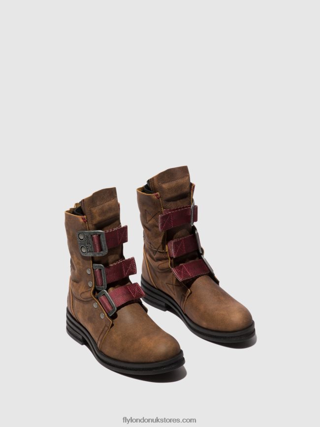 Buckle Ankle Boots KIFF682 Women Fly London 4V24RT157 BROWN