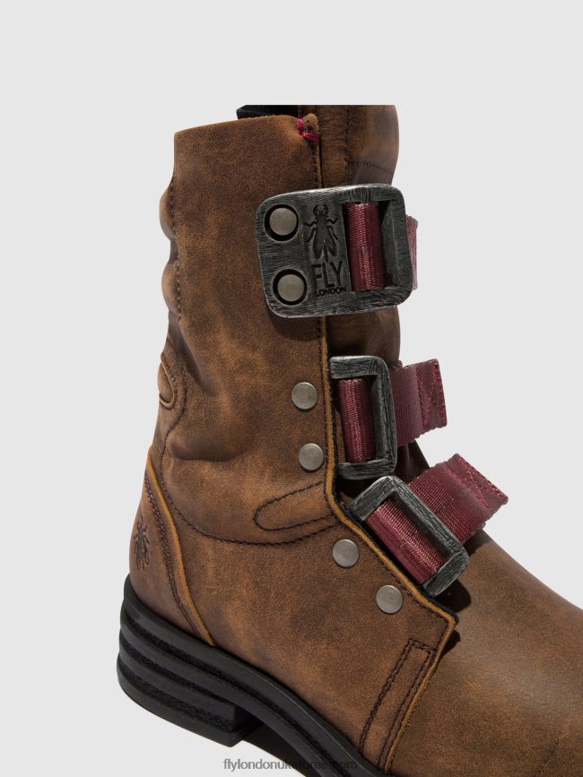 Buckle Ankle Boots KIFF682 Women Fly London 4V24RT157 BROWN