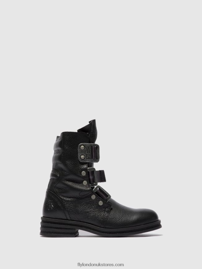Buckle Ankle Boots KIFF682 Women Fly London 4V24RT238 RIO BLACK