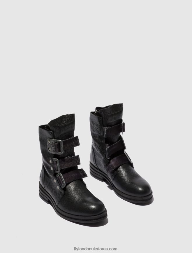 Buckle Ankle Boots KIFF682 Women Fly London 4V24RT238 RIO BLACK