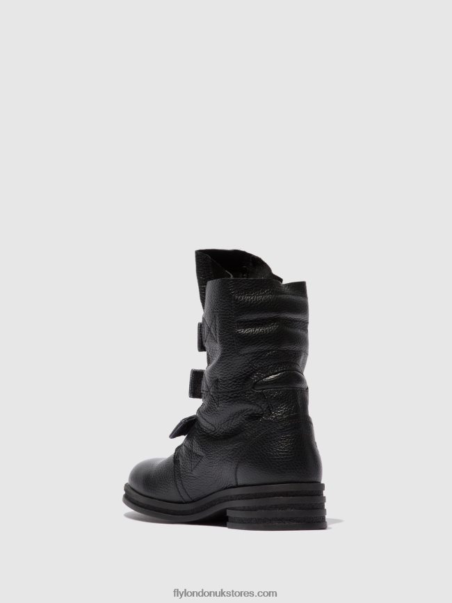 Buckle Ankle Boots KIFF682 Women Fly London 4V24RT238 RIO BLACK