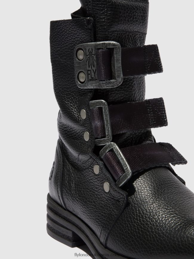 Buckle Ankle Boots KIFF682 Women Fly London 4V24RT238 RIO BLACK