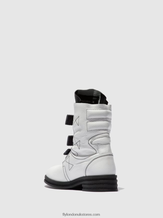 Buckle Ankle Boots KIFF682 Women Fly London 4V24RT239 RIO WHITE