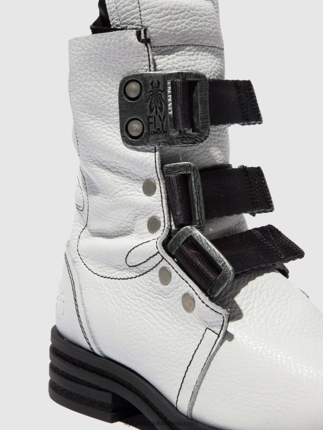 Buckle Ankle Boots KIFF682 Women Fly London 4V24RT239 RIO WHITE