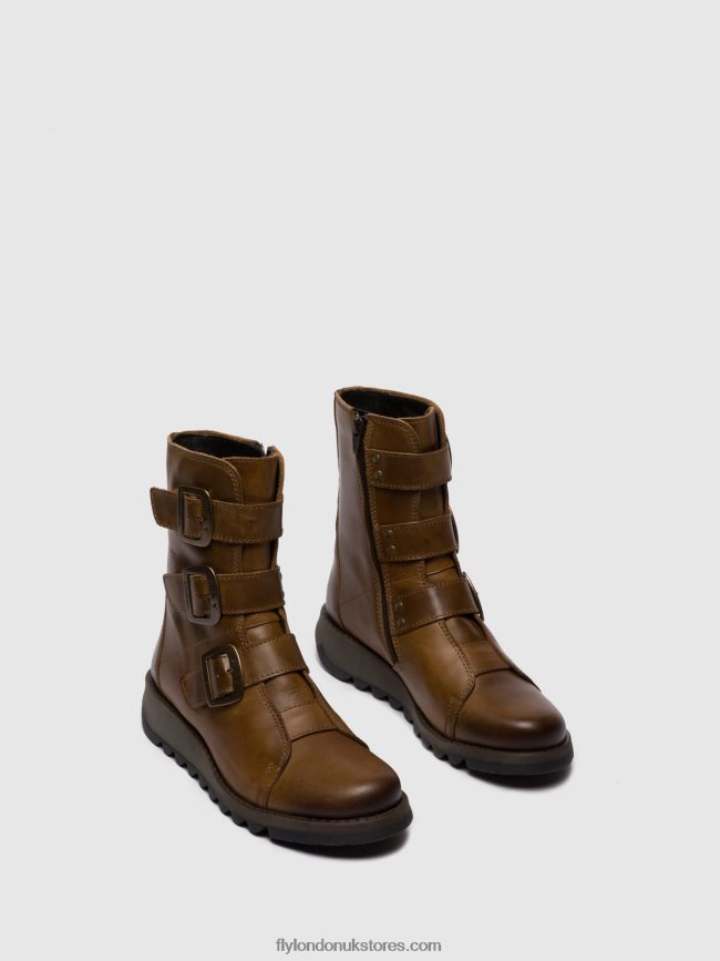 Buckle Ankle Boots SCOP110 Women Fly London 4V24RT246 RUG CAMEL