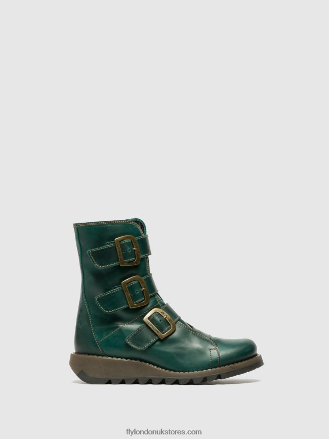 Buckle Ankle Boots SCOP110 Women Fly London 4V24RT264 PETROL