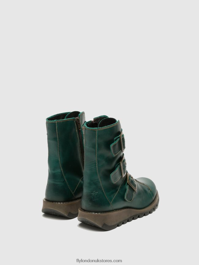 Buckle Ankle Boots SCOP110 Women Fly London 4V24RT264 PETROL