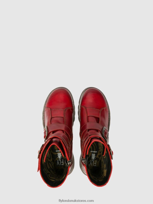 Buckle Ankle Boots SCOP110 Women Fly London 4V24RT265 RED