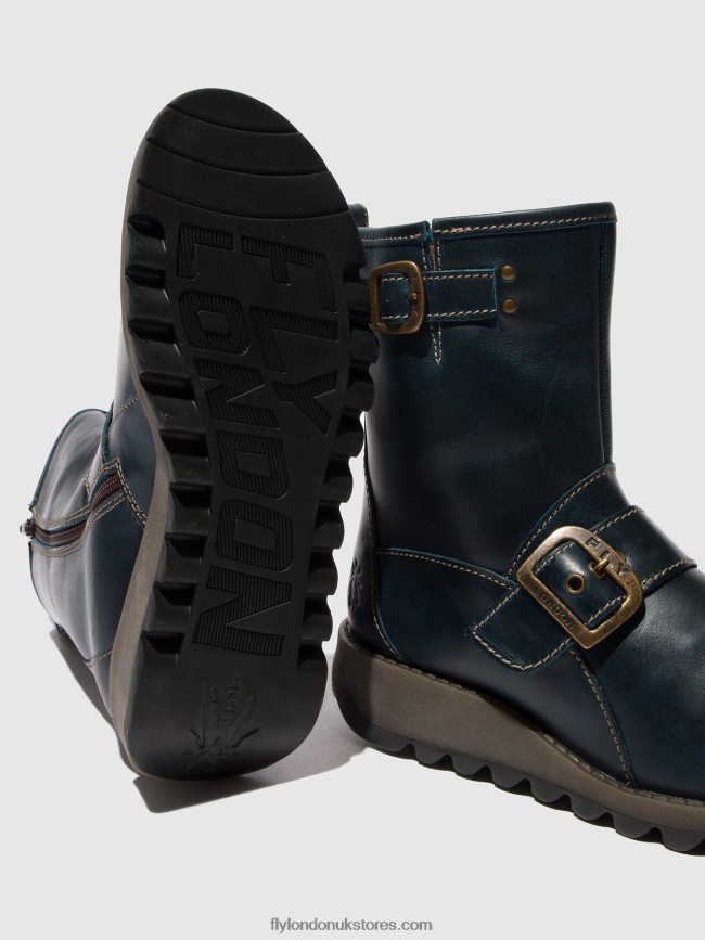 Buckle Ankle Boots SINO525 Women Fly London 4V24RT137 ROYAL BLUE