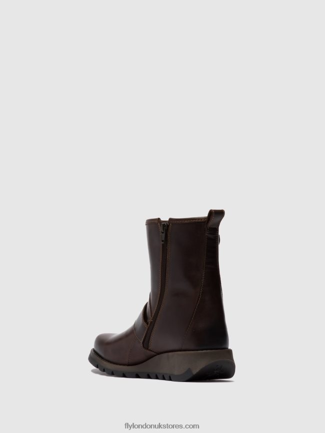 Buckle Ankle Boots SINO525 Women Fly London 4V24RT266 DK.BROWN