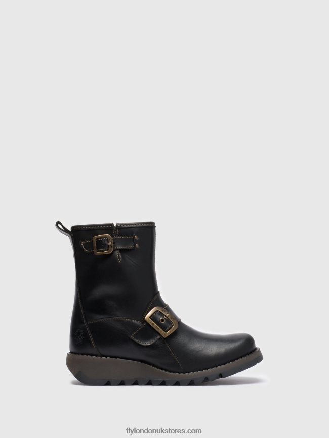 Buckle Ankle Boots SINO525 Women Fly London 4V24RT282 BLACK