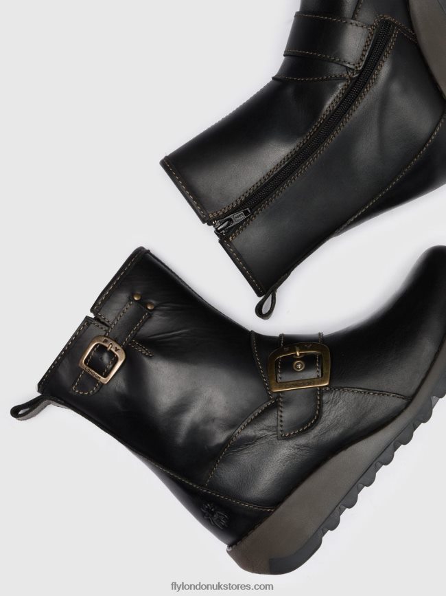 Buckle Ankle Boots SINO525 Women Fly London 4V24RT282 BLACK