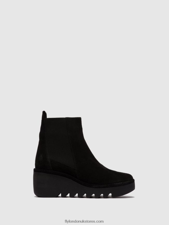 Chelsea Ankle Boots BAGU233 Women Fly London 4V24RT261 OILSUEDE BLACK