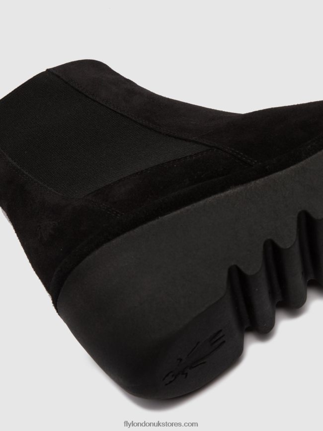Chelsea Ankle Boots BAGU233 Women Fly London 4V24RT261 OILSUEDE BLACK
