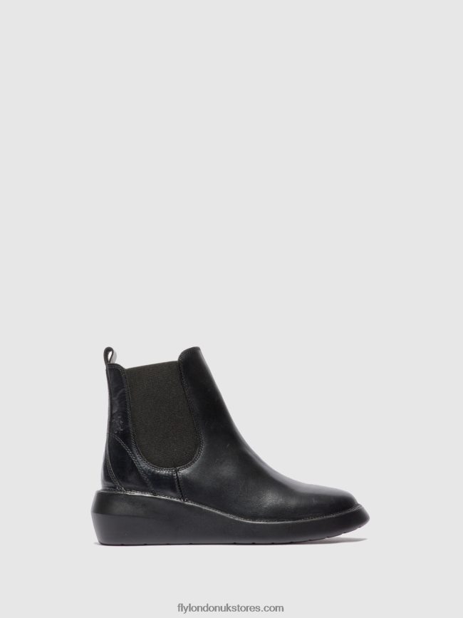 Chelsea Ankle Boots BETY502 Women Fly London 4V24RT232 RUG BLACK