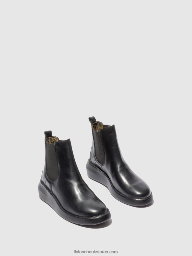 Chelsea Ankle Boots BETY502 Women Fly London 4V24RT232 RUG BLACK