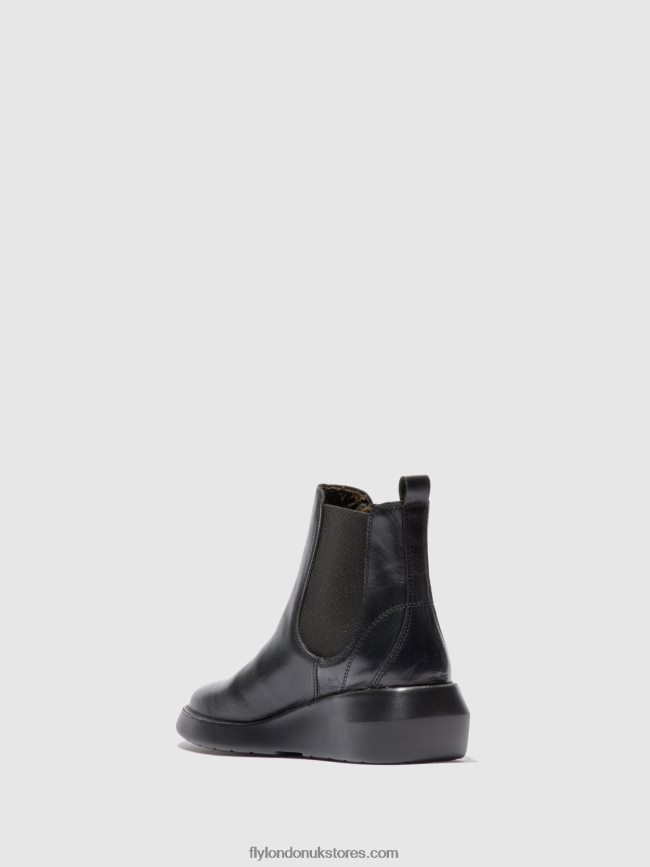 Chelsea Ankle Boots BETY502 Women Fly London 4V24RT232 RUG BLACK