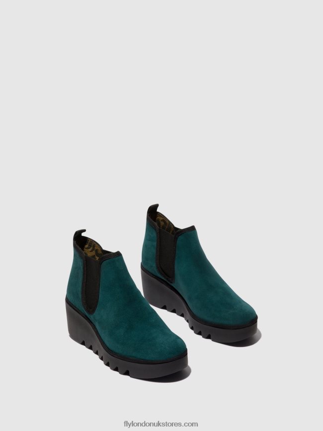 Chelsea Ankle Boots BYNE349 Women Fly London 4V24RT143 PETROL