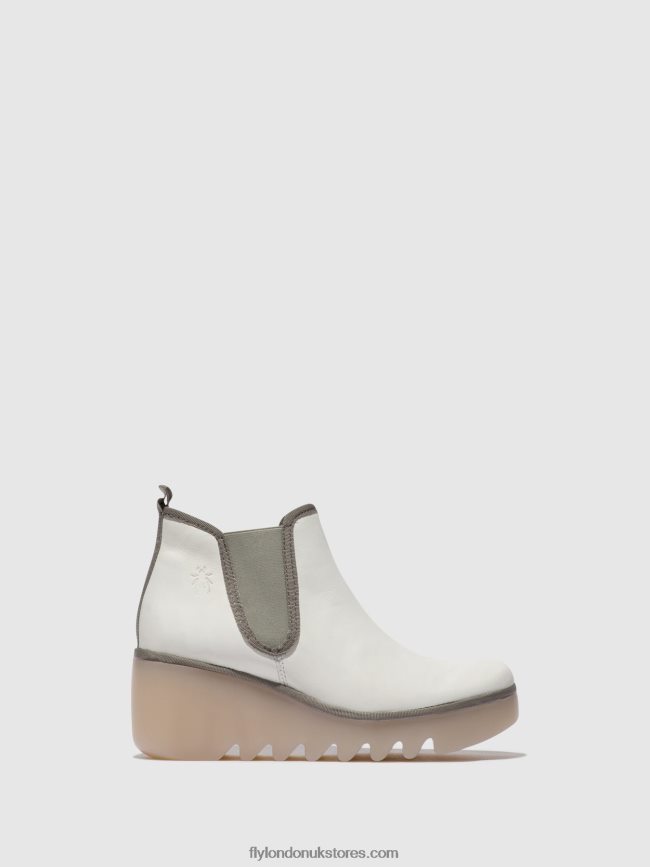 Chelsea Ankle Boots BYNE349 Women Fly London 4V24RT144 WHITE (MILKY SOLE)