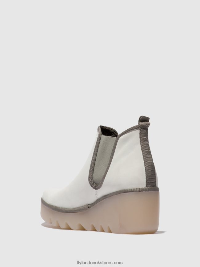Chelsea Ankle Boots BYNE349 Women Fly London 4V24RT144 WHITE (MILKY SOLE)