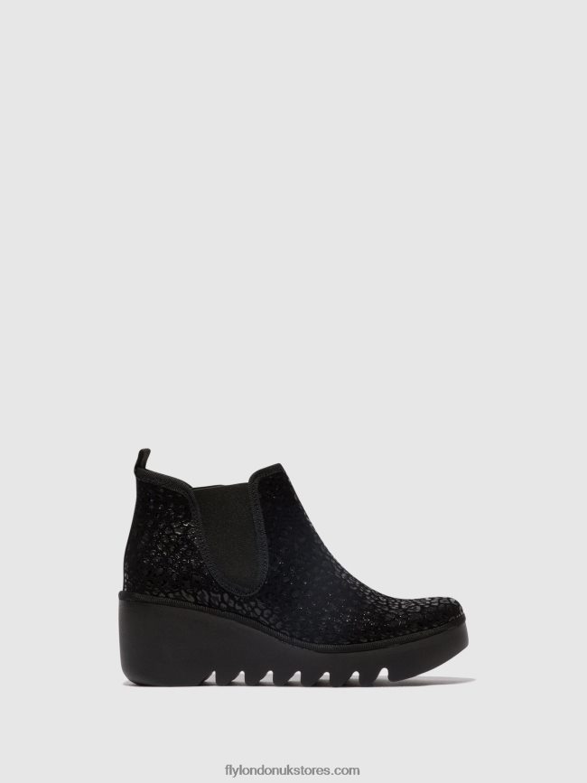 Chelsea Ankle Boots BYNE349 Women Fly London 4V24RT149 ANTHRACITE SPOTS