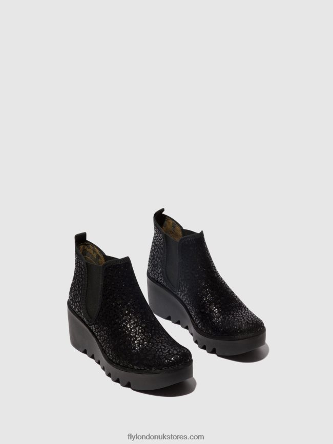 Chelsea Ankle Boots BYNE349 Women Fly London 4V24RT149 ANTHRACITE SPOTS