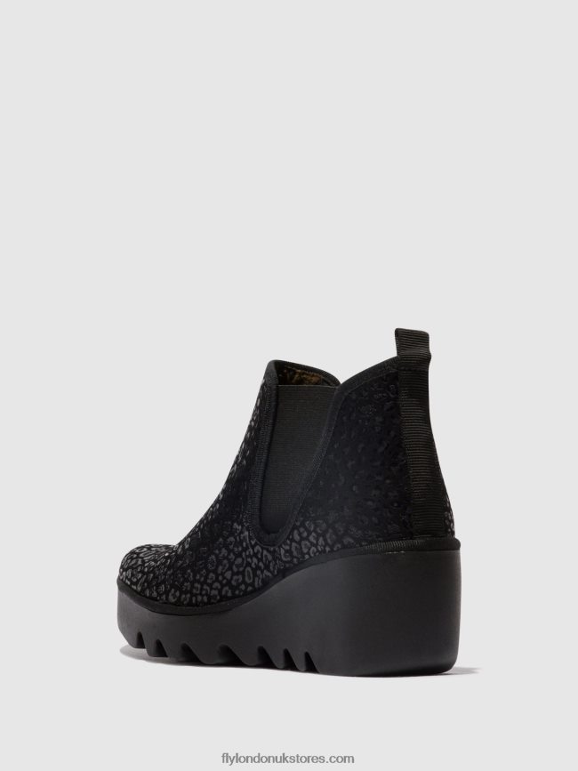 Chelsea Ankle Boots BYNE349 Women Fly London 4V24RT149 ANTHRACITE SPOTS