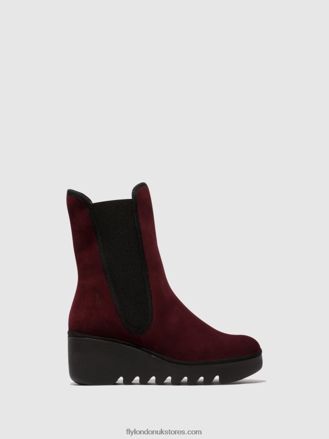 Chelsea Ankle Boots BYRO395 Women Fly London 4V24RT142 WINE