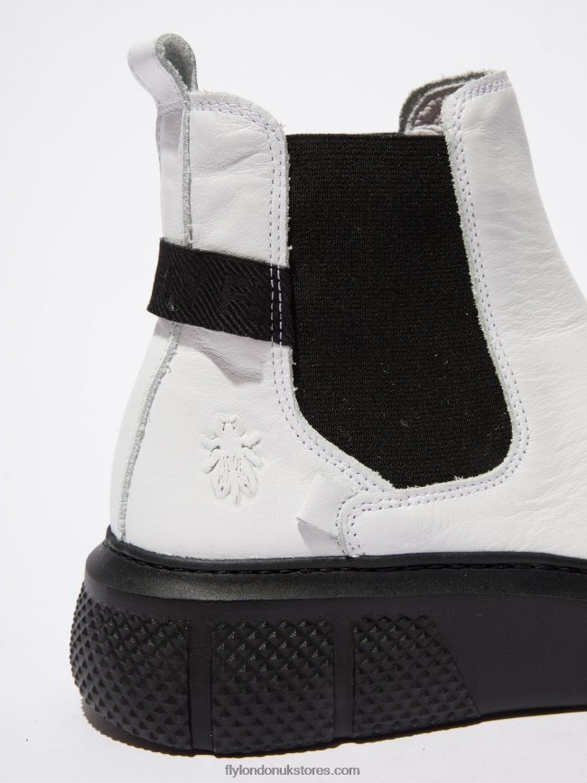 Chelsea Ankle Boots EBBE479 Women Fly London 4V24RT169 DUBLIN WHITE (BLACK SOLE)