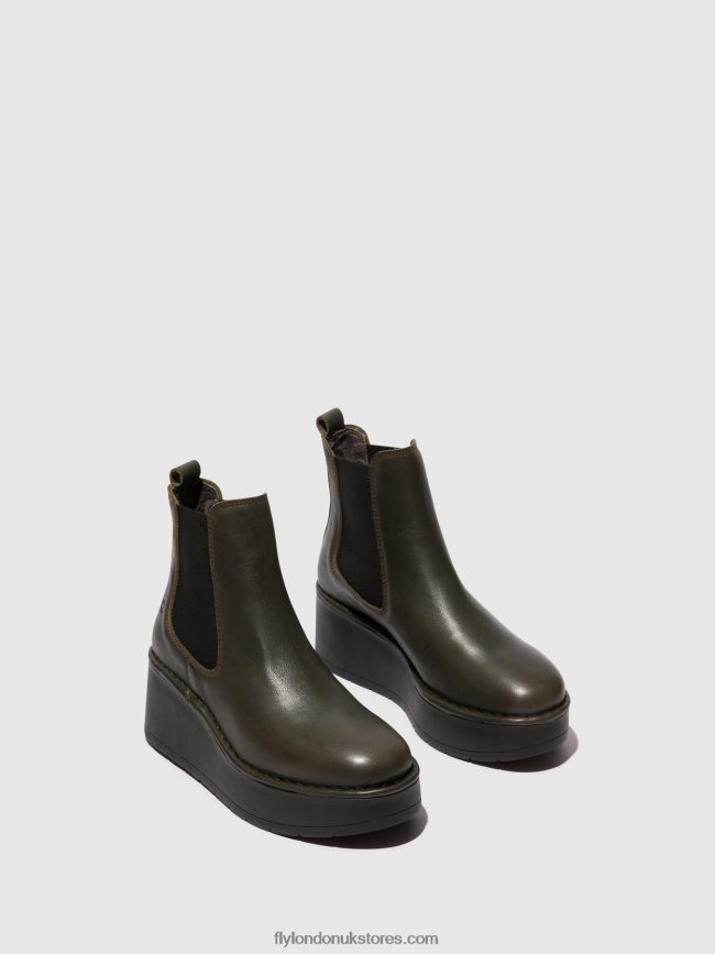 Chelsea Ankle Boots HAMA238 Women Fly London 4V24RT139 DK. GREEN