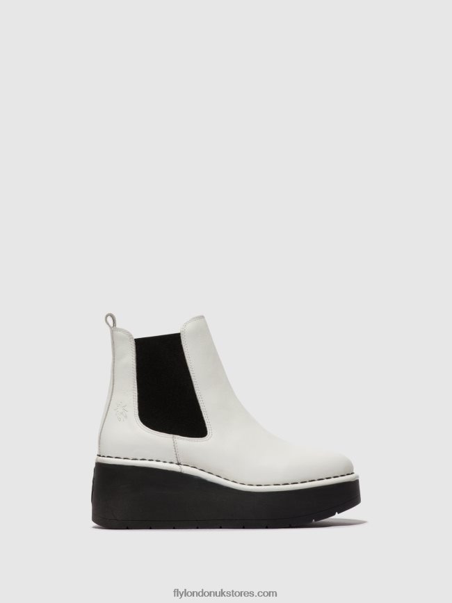 Chelsea Ankle Boots HAMA238 Women Fly London 4V24RT140 WHITE