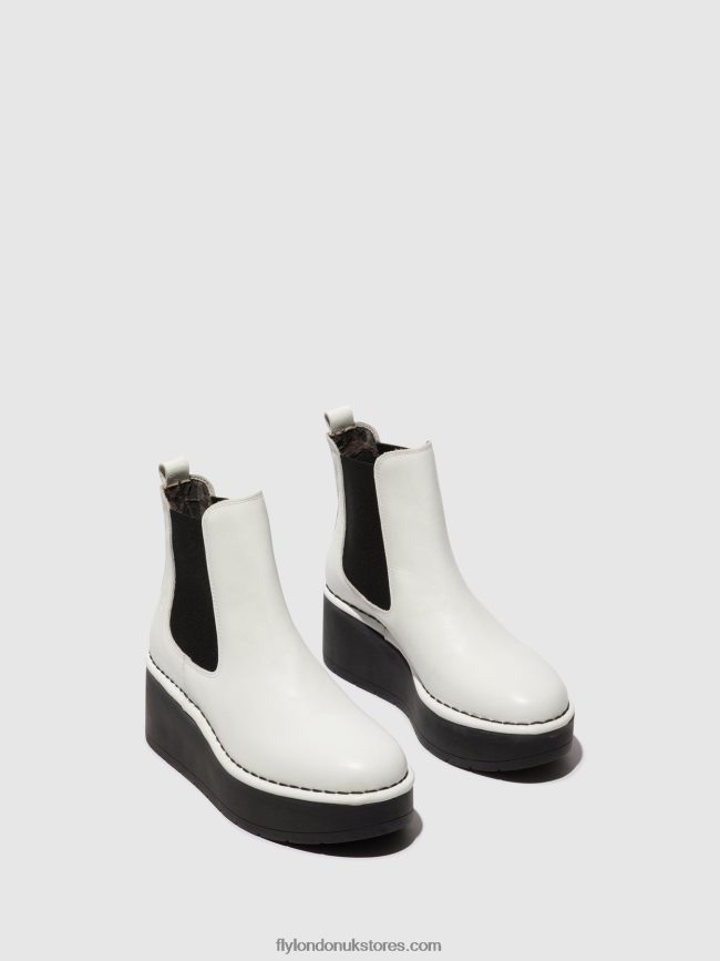 Chelsea Ankle Boots HAMA238 Women Fly London 4V24RT140 WHITE