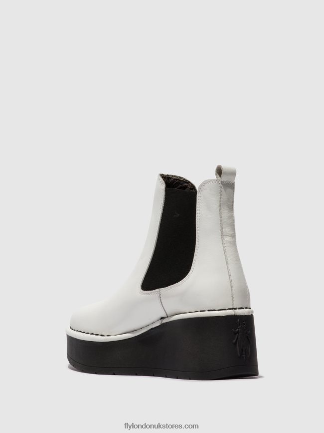 Chelsea Ankle Boots HAMA238 Women Fly London 4V24RT140 WHITE