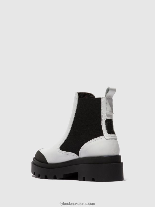 Chelsea Ankle Boots JEBA879 Women Fly London 4V24RT134 WHITE
