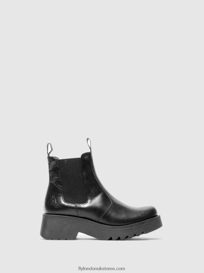 Chelsea Ankle Boots MEDI789 Women Fly London 4V24RT221 RUG BLACK