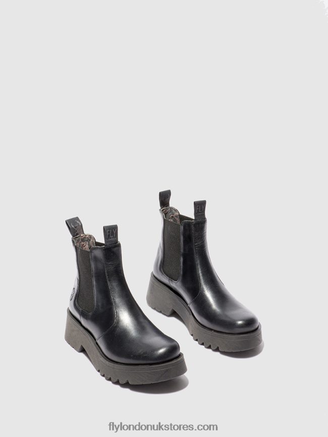 Chelsea Ankle Boots MEDI789 Women Fly London 4V24RT221 RUG BLACK