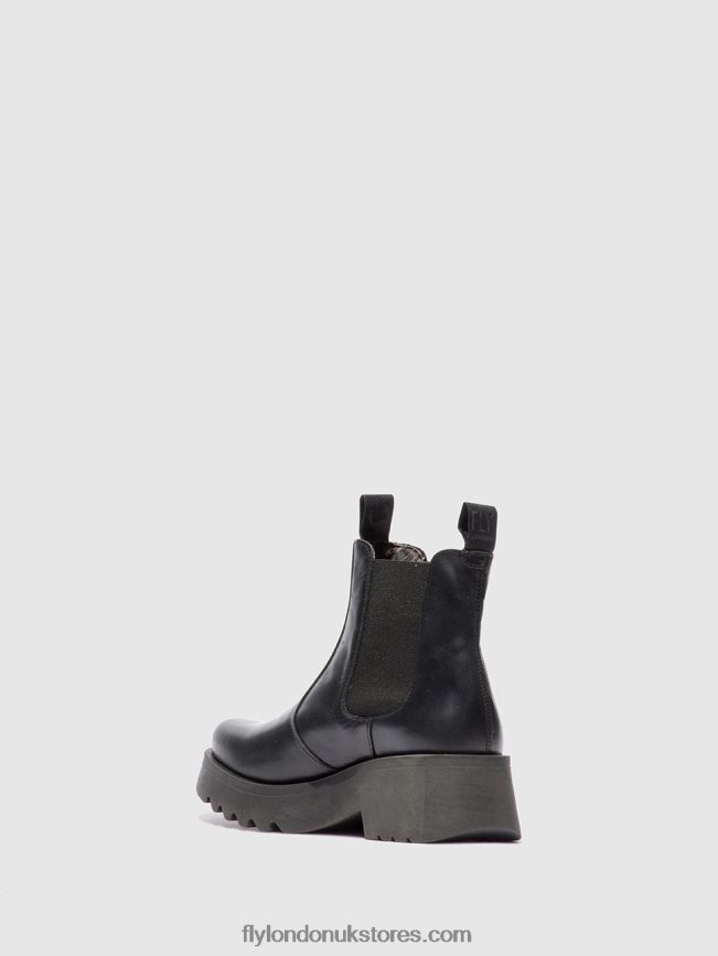 Chelsea Ankle Boots MEDI789 Women Fly London 4V24RT221 RUG BLACK