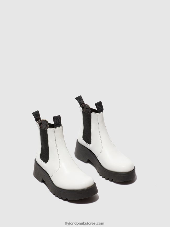 Chelsea Ankle Boots MEDI789 Women Fly London 4V24RT222 RUG OFFWHITE