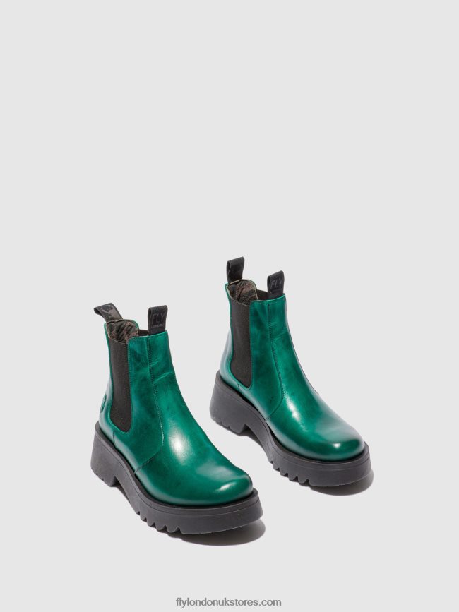 Chelsea Ankle Boots MEDI789 Women Fly London 4V24RT224 RUG SHAMROCK GREEN
